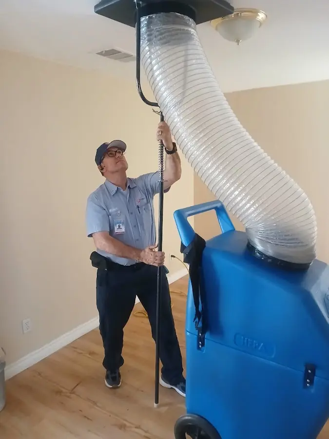 Mini Split Installation technician using HEPA equipment in Peoria
